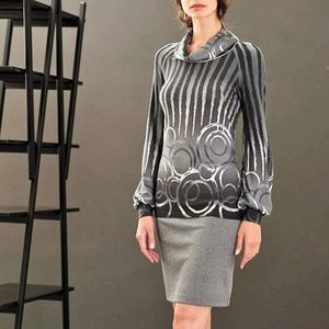 COWL NECK TUNIC STRETCH MADE IN EUROPE S
